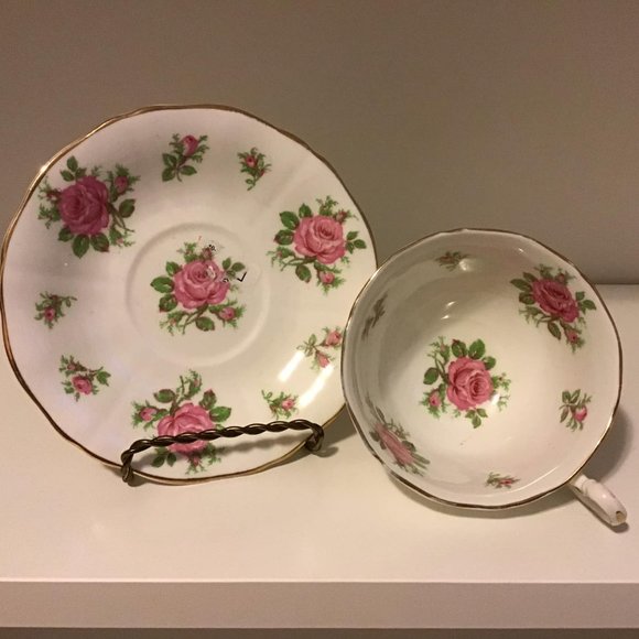 Vintage Adderley Pink Roses Bone China Tea Cup - Picture 1 of 7